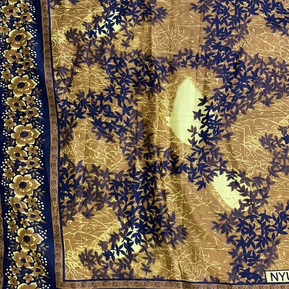 Karibu Textile | East African Wall Hang Tapestry | Orange Yellow Black Floral - Picture 8 of 10